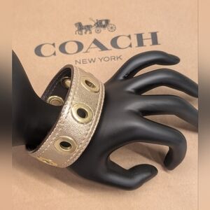 Coach Leather Bracelet - EUC - Gold 2.75 Inch Diameter
